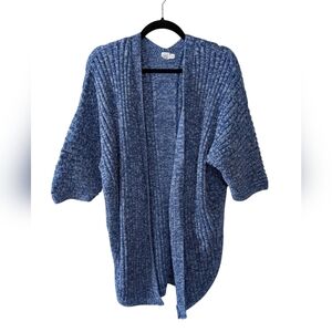 Gap Long Cardigan With Curved Hem Blue Sz  L